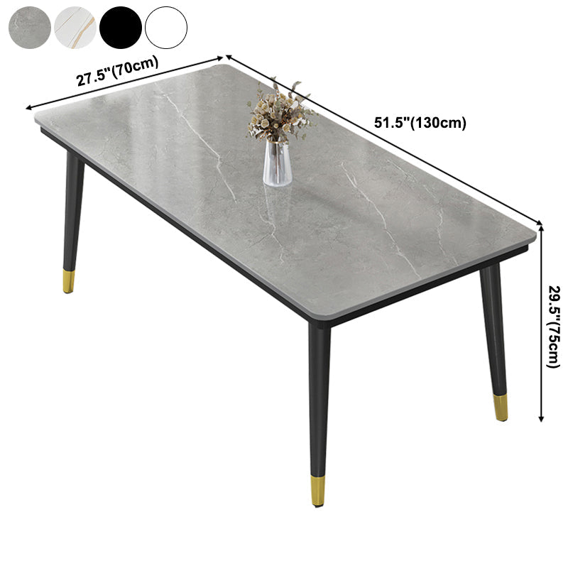Industrial Standard Rectangle Shape Dining Table Sintered Stone Top Dining Table for Kitchen Clearhalo ' dining_table' 'Dining Tables & Seating' 'Dining Tables' 'furn' 'furn_dining_table' 'Furniture' 'furniture_dining_table' 'Kitchen & Dining Furniture' 'kitchen&dining_furn' 'kitchen' 'kitchen_dining_table' 3959546
