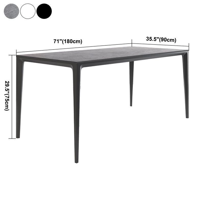 Minimalist Rectangle Shape Dining Table Standard Sintered Stone Top Dining Table for Kitchen Clearhalo ' dining_table' 'Dining Tables & Seating' 'Dining Tables' 'furn' 'furn_dining_table' 'Furniture' 'furniture_dining_table' 'Kitchen & Dining Furniture' 'kitchen&dining_furn' 'kitchen' 'kitchen_dining_table' 3959562