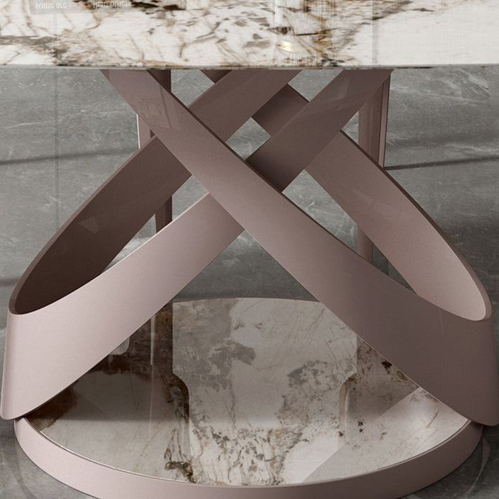 Casual Sintered Stone Standard Dining Table Rectangle Shape Dining Table with Pedestal Base Clearhalo ' dining_table' 'Dining Tables & Seating' 'Dining Tables' 'furn' 'furn_dining_table' 'Furniture' 'furniture_dining_table' 'Kitchen & Dining Furniture' 'kitchen&dining_furn' 'kitchen' 'kitchen_dining_table' 3959571