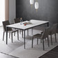 Simple Kitchen Rectangle Shape Dining Table Sintered Stone Top Dining Table with 4 Legs Base Clearhalo ' dining_table' 'Dining Tables & Seating' 'Dining Tables' 'furn' 'furn_dining_table' 'Furniture' 'furniture_dining_table' 'Kitchen & Dining Furniture' 'kitchen&dining_furn' 'kitchen' 'kitchen_dining_table' 3959582