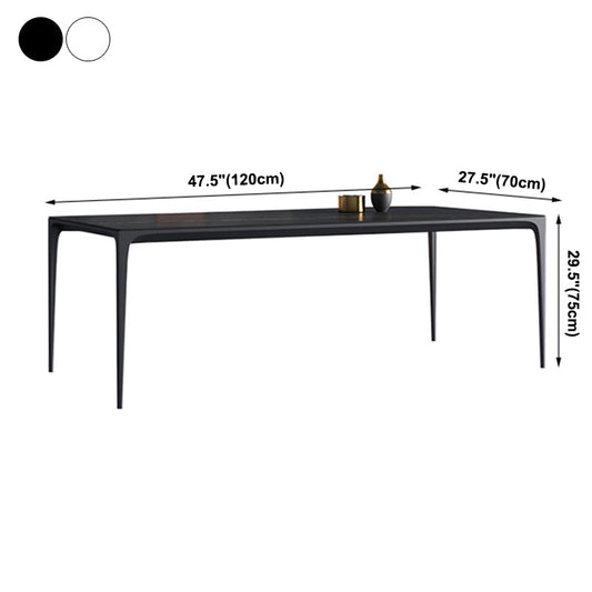 Simple Kitchen Rectangle Shape Dining Table Sintered Stone Top Dining Table with 4 Legs Base