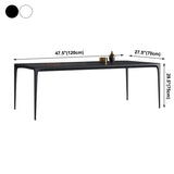 Simple Kitchen Rectangle Shape Dining Table Sintered Stone Top Dining Table with 4 Legs Base Clearhalo ' dining_table' 'Dining Tables & Seating' 'Dining Tables' 'furn' 'furn_dining_table' 'Furniture' 'furniture_dining_table' 'Kitchen & Dining Furniture' 'kitchen&dining_furn' 'kitchen' 'kitchen_dining_table' 3959589