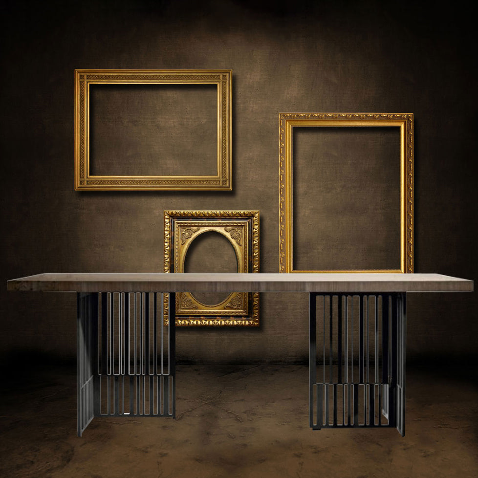 Metal Industrial Rectangular Dining Table Wood Top Dining Table for Kitchen Clearhalo ' dining_table' 'Dining Tables & Seating' 'Dining Tables' 'furn' 'furn_dining_table' 'Furniture' 'furniture_dining_table' 'Kitchen & Dining Furniture' 'kitchen&dining_furn' 'kitchen' 'kitchen_dining_table' 3959610