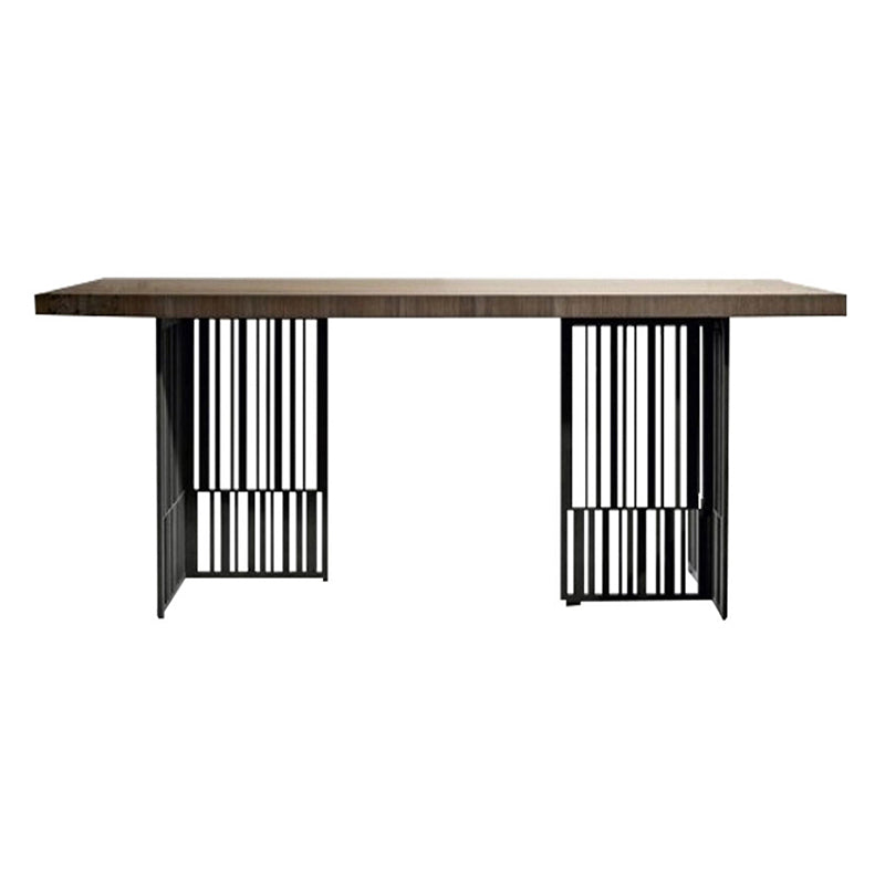 Metal Industrial Rectangular Dining Table Wood Top Dining Table for Kitchen Without Chairs Clearhalo ' dining_table' 'Dining Tables & Seating' 'Dining Tables' 'furn' 'furn_dining_table' 'Furniture' 'furniture_dining_table' 'Kitchen & Dining Furniture' 'kitchen&dining_furn' 'kitchen' 'kitchen_dining_table' 3959612