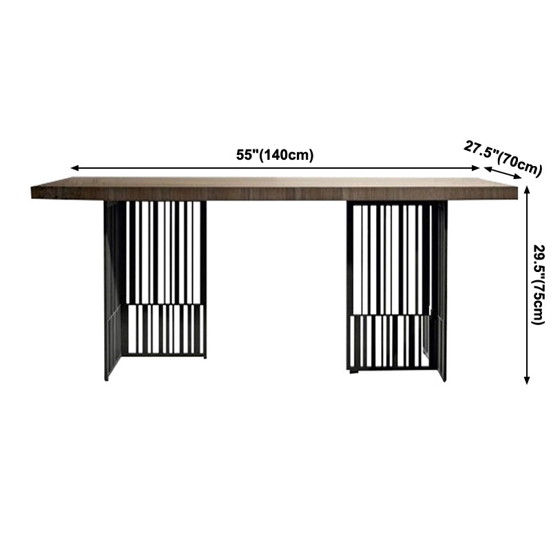 Metal Industrial Rectangular Dining Table Wood Top Dining Table for Kitchen Clearhalo ' dining_table' 'Dining Tables & Seating' 'Dining Tables' 'furn' 'furn_dining_table' 'Furniture' 'furniture_dining_table' 'Kitchen & Dining Furniture' 'kitchen&dining_furn' 'kitchen' 'kitchen_dining_table' 3959614
