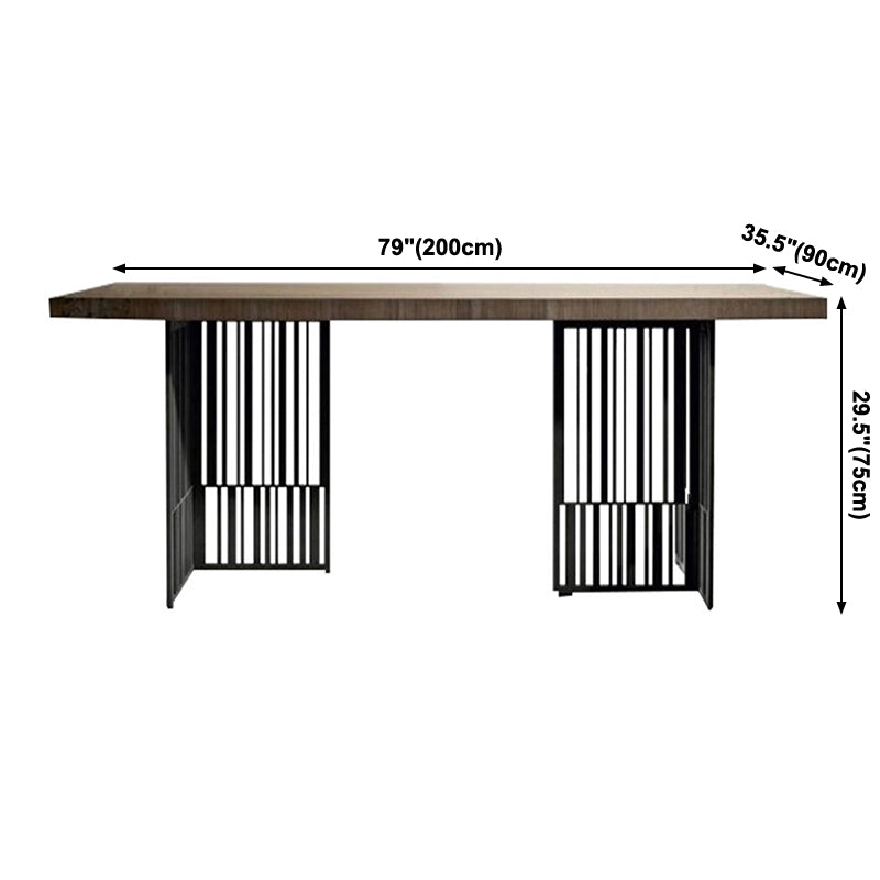 Metal Industrial Rectangular Dining Table Wood Top Dining Table for Kitchen Clearhalo ' dining_table' 'Dining Tables & Seating' 'Dining Tables' 'furn' 'furn_dining_table' 'Furniture' 'furniture_dining_table' 'Kitchen & Dining Furniture' 'kitchen&dining_furn' 'kitchen' 'kitchen_dining_table' 3959618