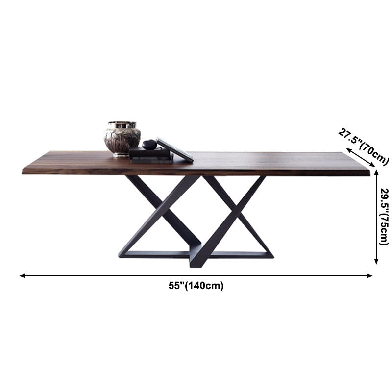 Metal Industrial Rectangle Dining Table Solid Wood Table for Dining Room and Kitchen Clearhalo ' dining_table' 'Dining Tables & Seating' 'Dining Tables' 'furn' 'furn_dining_table' 'Furniture' 'furniture_dining_table' 'Kitchen & Dining Furniture' 'kitchen&dining_furn' 'kitchen' 'kitchen_dining_table' 3959628