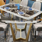 Metal Traditional Luxury Rectangle Table Marble Top Table with Trestle Base Clearhalo ' dining_table' 'Dining Tables & Seating' 'Dining Tables' 'furn' 'furn_dining_table' 'Furniture' 'furniture_dining_table' 'Kitchen & Dining Furniture' 'kitchen&dining_furn' 'kitchen' 'kitchen_dining_table' 3959635