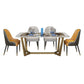 Metal Traditional Luxury Rectangle Table Marble Top Table with Trestle Base Clearhalo ' dining_table' 'Dining Tables & Seating' 'Dining Tables' 'furn' 'furn_dining_table' 'Furniture' 'furniture_dining_table' 'Kitchen & Dining Furniture' 'kitchen&dining_furn' 'kitchen' 'kitchen_dining_table' 3959637