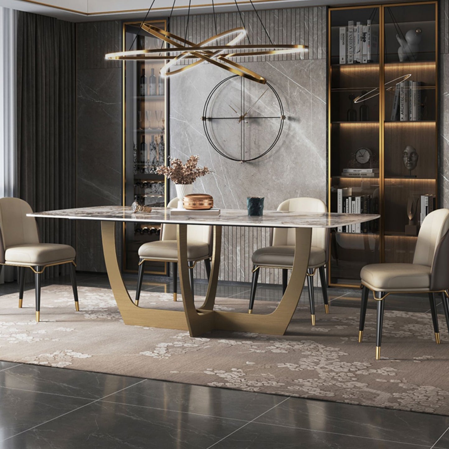 Metal Traditional Luxury Rectangle Table Sintered Stone Table for Dining Room and Kitchen Clearhalo ' dining_table' 'Dining Tables & Seating' 'Dining Tables' 'furn' 'furn_dining_table' 'Furniture' 'furniture_dining_table' 'Kitchen & Dining Furniture' 'kitchen&dining_furn' 'kitchen' 'kitchen_dining_table' 3959654