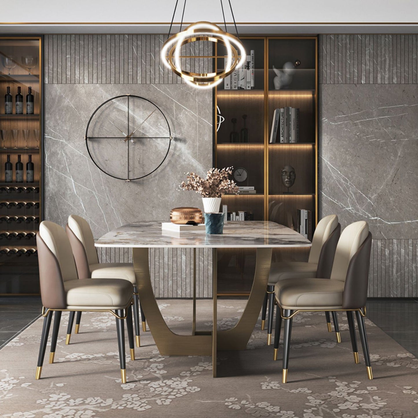 Metal Traditional Luxury Rectangle Table Sintered Stone Table for Dining Room and Kitchen Clearhalo ' dining_table' 'Dining Tables & Seating' 'Dining Tables' 'furn' 'furn_dining_table' 'Furniture' 'furniture_dining_table' 'Kitchen & Dining Furniture' 'kitchen&dining_furn' 'kitchen' 'kitchen_dining_table' 3959655
