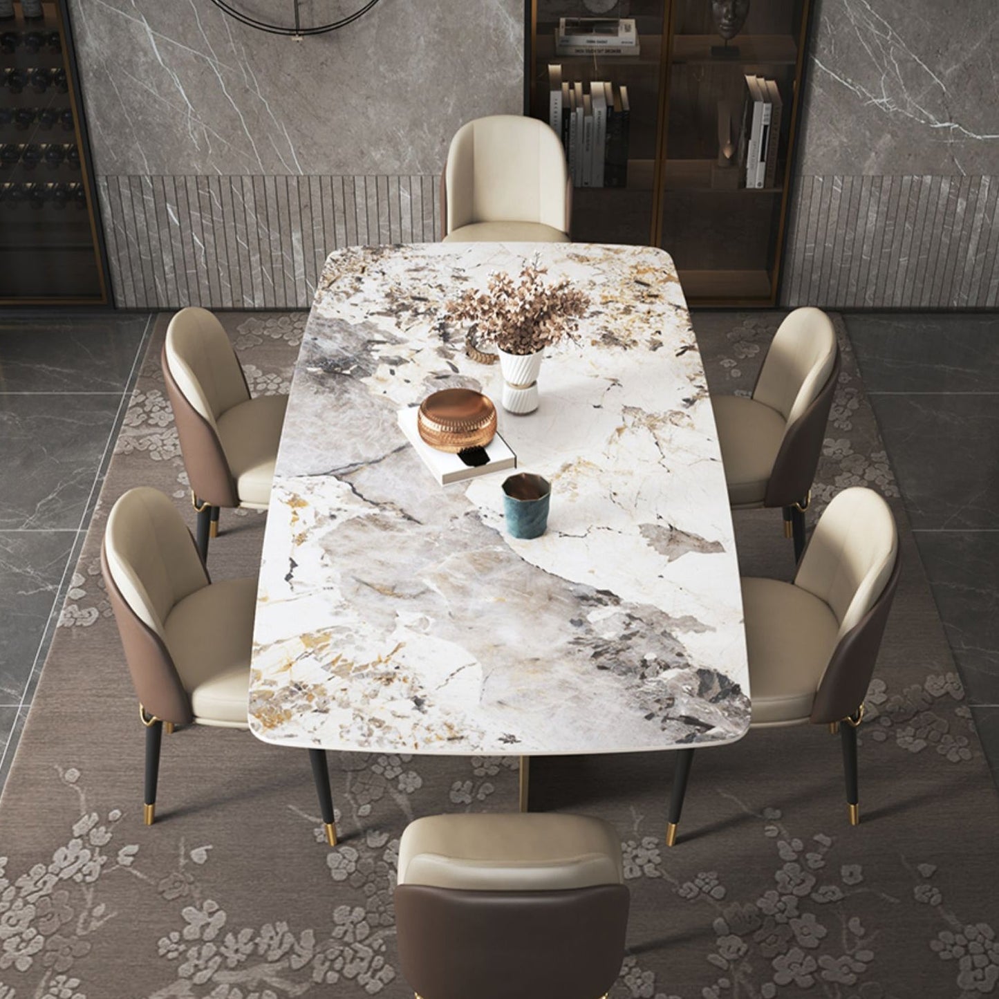 Metal Traditional Luxury Rectangle Table Sintered Stone Table for Dining Room and Kitchen Clearhalo ' dining_table' 'Dining Tables & Seating' 'Dining Tables' 'furn' 'furn_dining_table' 'Furniture' 'furniture_dining_table' 'Kitchen & Dining Furniture' 'kitchen&dining_furn' 'kitchen' 'kitchen_dining_table' 3959658