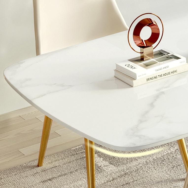 Metal Traditional Luxury Rectangular Dining Table Sintered Stone Table with Pedestal Base Clearhalo ' dining_table' 'Dining Tables & Seating' 'Dining Tables' 'furn' 'furn_dining_table' 'Furniture' 'furniture_dining_table' 'Kitchen & Dining Furniture' 'kitchen&dining_furn' 'kitchen' 'kitchen_dining_table' 3959668
