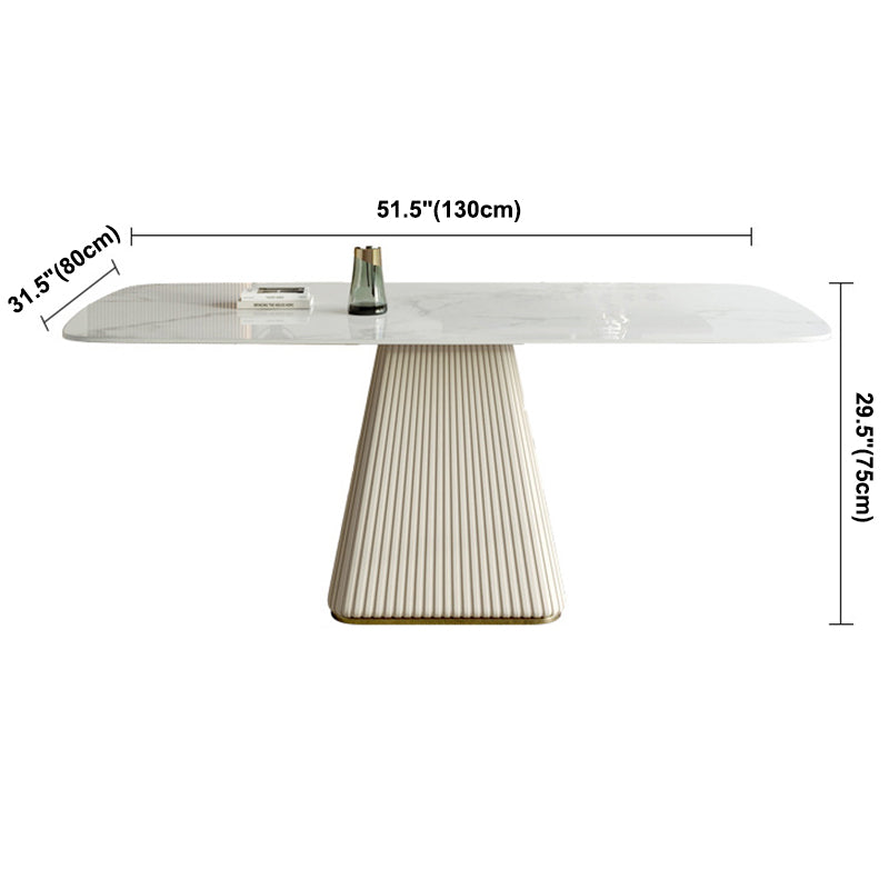 Metal Traditional Luxury Rectangular Dining Table Sintered Stone Table with Pedestal Base Clearhalo ' dining_table' 'Dining Tables & Seating' 'Dining Tables' 'furn' 'furn_dining_table' 'Furniture' 'furniture_dining_table' 'Kitchen & Dining Furniture' 'kitchen&dining_furn' 'kitchen' 'kitchen_dining_table' 3959672