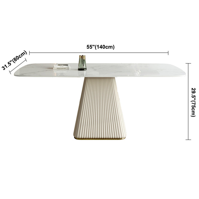 Metal Traditional Luxury Rectangular Dining Table Sintered Stone Table with Pedestal Base Clearhalo ' dining_table' 'Dining Tables & Seating' 'Dining Tables' 'furn' 'furn_dining_table' 'Furniture' 'furniture_dining_table' 'Kitchen & Dining Furniture' 'kitchen&dining_furn' 'kitchen' 'kitchen_dining_table' 3959673
