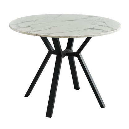 Round Marble White Dining Table Simplicity 4 Legs Table for Dining Room Without Chairs Clearhalo ' dining_table' 'Dining Tables & Seating' 'Dining Tables' 'furn' 'furn_dining_table' 'Furniture' 'furniture_dining_table' 'Kitchen & Dining Furniture' 'kitchen&dining_furn' 'kitchen' 'kitchen_dining_table' 3959692