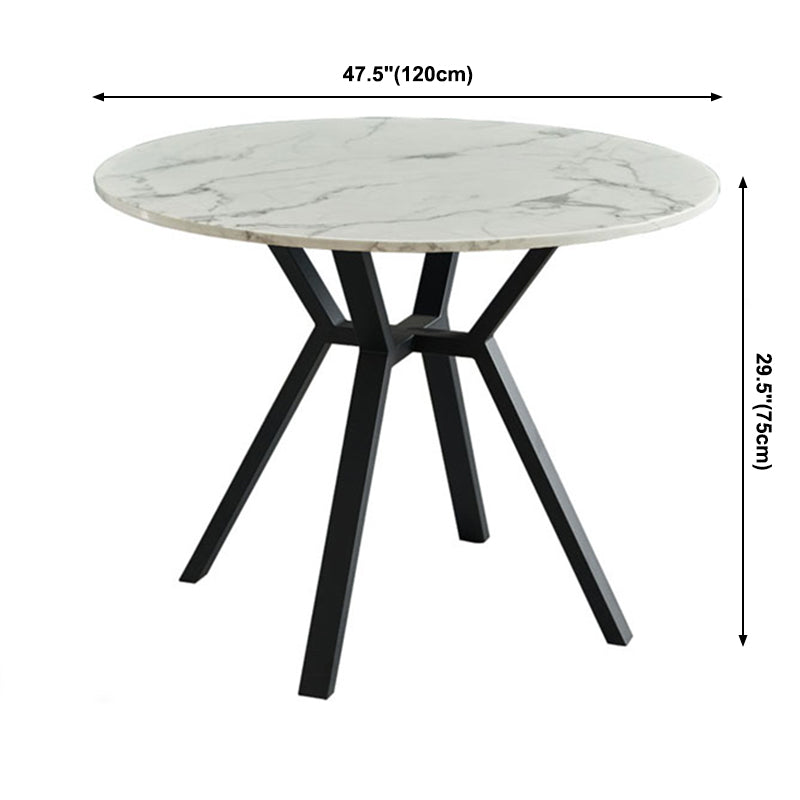 Round Marble White Dining Table Simplicity 4 Legs Table for Dining Room Clearhalo ' dining_table' 'Dining Tables & Seating' 'Dining Tables' 'furn' 'furn_dining_table' 'Furniture' 'furniture_dining_table' 'Kitchen & Dining Furniture' 'kitchen&dining_furn' 'kitchen' 'kitchen_dining_table' 3959698