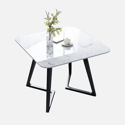 Sintered Stone White Tone Dining Table Industrial Double Pedestal Table for Dining Room Square Without Chairs Clearhalo ' dining_table' 'Dining Tables & Seating' 'Dining Tables' 'furn' 'furn_dining_table' 'Furniture' 'furniture_dining_table' 'Kitchen & Dining Furniture' 'kitchen&dining_furn' 'kitchen' 'kitchen_dining_table' 3959702