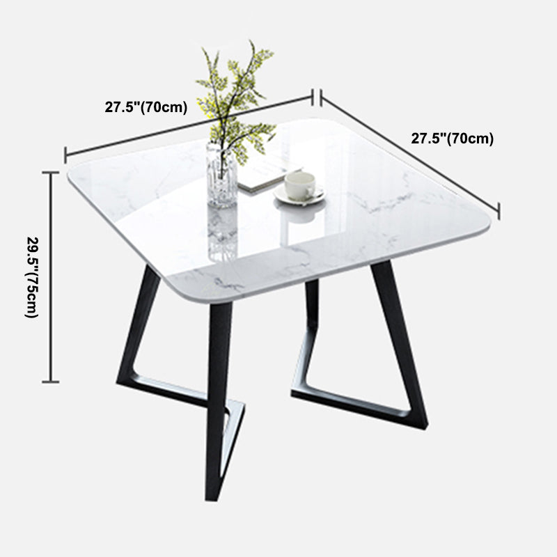 Sintered Stone White Tone Dining Table Industrial Double Pedestal Table for Dining Room Clearhalo ' dining_table' 'Dining Tables & Seating' 'Dining Tables' 'furn' 'furn_dining_table' 'Furniture' 'furniture_dining_table' 'Kitchen & Dining Furniture' 'kitchen&dining_furn' 'kitchen' 'kitchen_dining_table' 3959713