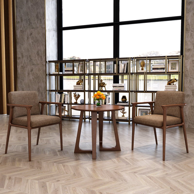 Solid Wood Brown Tone Dining Table Modern Double Pedestal Table for Dining Room Clearhalo ' dining_table' 'Dining Tables & Seating' 'Dining Tables' 'furn' 'furn_dining_table' 'Furniture' 'furniture_dining_table' 'Kitchen & Dining Furniture' 'kitchen&dining_furn' 'kitchen' 'kitchen_dining_table' 3959723