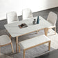 Rectangle Extendable Stone Dining Site Table Traditional Luxury Dinette Table with 4-foot Clearhalo ' dining_table' 'Dining Tables & Seating' 'Dining Tables' 'furn' 'furn_dining_table' 'Furniture' 'furniture_dining_table' 'Kitchen & Dining Furniture' 'kitchen&dining_furn' 'kitchen' 'kitchen_dining_table' 3959733
