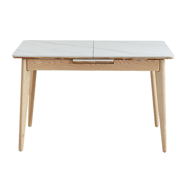 Rectangle Extendable Stone Dining Site Table Traditional Luxury Dinette Table with 4-foot Without Chairs Clearhalo ' dining_table' 'Dining Tables & Seating' 'Dining Tables' 'furn' 'furn_dining_table' 'Furniture' 'furniture_dining_table' 'Kitchen & Dining Furniture' 'kitchen&dining_furn' 'kitchen' 'kitchen_dining_table' 3959737
