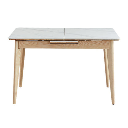 Rectangle Extendable Stone Dining Site Table Traditional Luxury Dinette Table with 4-foot Without Chairs Clearhalo ' dining_table' 'Dining Tables & Seating' 'Dining Tables' 'furn' 'furn_dining_table' 'Furniture' 'furniture_dining_table' 'Kitchen & Dining Furniture' 'kitchen&dining_furn' 'kitchen' 'kitchen_dining_table' 3959737