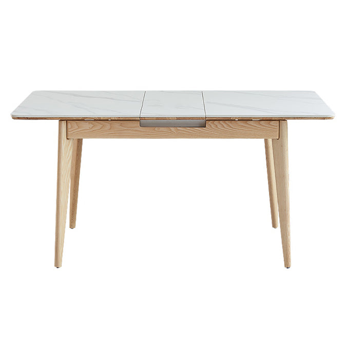 Rectangle Extendable Stone Dining Site Table Traditional Luxury Dinette Table with 4-foot Clearhalo ' dining_table' 'Dining Tables & Seating' 'Dining Tables' 'furn' 'furn_dining_table' 'Furniture' 'furniture_dining_table' 'Kitchen & Dining Furniture' 'kitchen&dining_furn' 'kitchen' 'kitchen_dining_table' 3959742