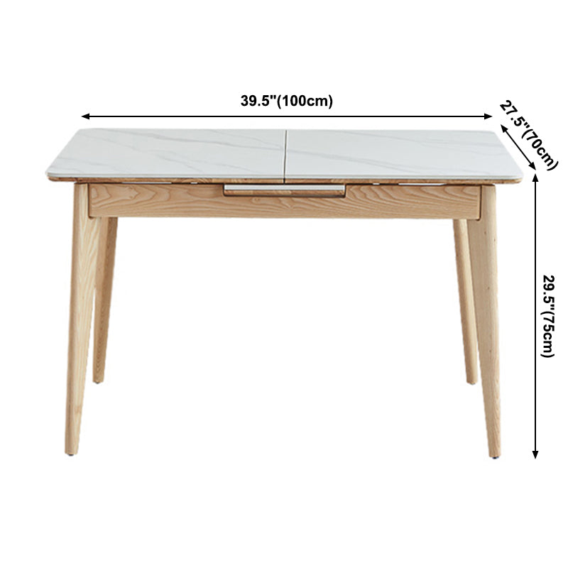 Rectangle Extendable Stone Dining Site Table Traditional Luxury Dinette Table with 4-foot Clearhalo ' dining_table' 'Dining Tables & Seating' 'Dining Tables' 'furn' 'furn_dining_table' 'Furniture' 'furniture_dining_table' 'Kitchen & Dining Furniture' 'kitchen&dining_furn' 'kitchen' 'kitchen_dining_table' 3959748