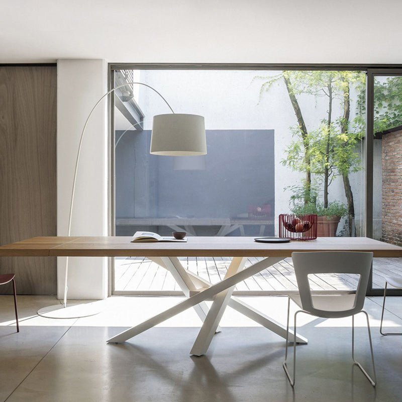 Pine Solid Wood Dining Table Single Pedestal Metallic Base Rectangle Table for Home White Without Chairs Clearhalo ' dining_table' 'Dining Tables & Seating' 'Dining Tables' 'furn' 'furn_dining_table' 'Furniture' 'furniture_dining_table' 'Kitchen & Dining Furniture' 'kitchen&dining_furn' 'kitchen' 'kitchen_dining_table' 3959752