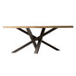 Pine Solid Wood Dining Table Single Pedestal Metallic Base Rectangle Table for Home Clearhalo ' dining_table' 'Dining Tables & Seating' 'Dining Tables' 'furn' 'furn_dining_table' 'Furniture' 'furniture_dining_table' 'Kitchen & Dining Furniture' 'kitchen&dining_furn' 'kitchen' 'kitchen_dining_table' 3959756