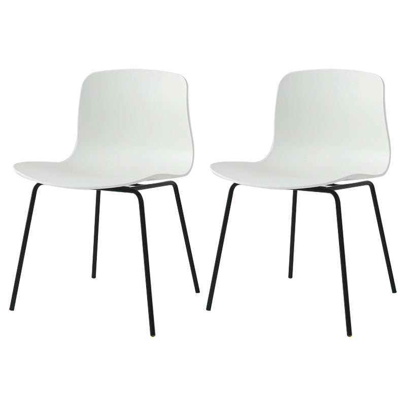 Contemporary Metal Dining Armless Chairs Plastic Dining Chairs for Restaurant White 2 Piece Set Black Clearhalo ' kitchen&dining_furn' 'Dining Chairs' 'Dining Tables & Seating' 'dining_chair' 'furn' 'furn_dining_chair' 'Furniture' 'furniture_dining_chair' 'Kitchen & Dining Furniture' 'kitchen' 3966644