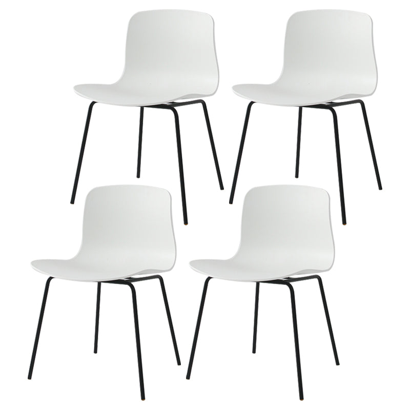 Contemporary Metal Dining Armless Chairs Plastic Dining Chairs for Restaurant White 4 Piece Set Black Clearhalo ' kitchen&dining_furn' 'Dining Chairs' 'Dining Tables & Seating' 'dining_chair' 'furn' 'furn_dining_chair' 'Furniture' 'furniture_dining_chair' 'Kitchen & Dining Furniture' 'kitchen' 3966645