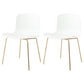 Contemporary Metal Dining Armless Chairs Plastic Dining Chairs for Restaurant White 2 Piece Set Brass Gold Clearhalo ' kitchen&dining_furn' 'Dining Chairs' 'Dining Tables & Seating' 'dining_chair' 'furn' 'furn_dining_chair' 'Furniture' 'furniture_dining_chair' 'Kitchen & Dining Furniture' 'kitchen' 3966647