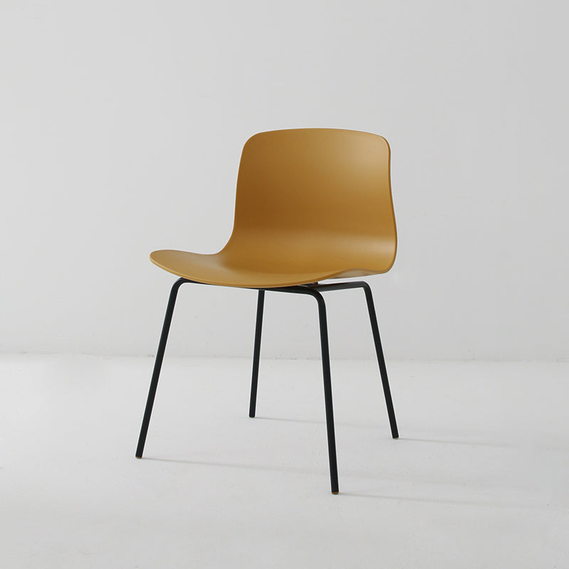 Contemporary Metal Dining Armless Chairs Plastic Dining Chairs for Restaurant Yellow 1 Piece Black Clearhalo ' kitchen&dining_furn' 'Dining Chairs' 'Dining Tables & Seating' 'dining_chair' 'furn' 'furn_dining_chair' 'Furniture' 'furniture_dining_chair' 'Kitchen & Dining Furniture' 'kitchen' 3966652