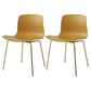 Contemporary Metal Dining Armless Chairs Plastic Dining Chairs for Restaurant Yellow 2 Piece Set Brass Gold Clearhalo ' kitchen&dining_furn' 'Dining Chairs' 'Dining Tables & Seating' 'dining_chair' 'furn' 'furn_dining_chair' 'Furniture' 'furniture_dining_chair' 'Kitchen & Dining Furniture' 'kitchen' 3966656