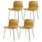 Contemporary Metal Dining Armless Chairs Plastic Dining Chairs for Restaurant Yellow 4 Piece Set Brass Gold Clearhalo ' kitchen&dining_furn' 'Dining Chairs' 'Dining Tables & Seating' 'dining_chair' 'furn' 'furn_dining_chair' 'Furniture' 'furniture_dining_chair' 'Kitchen & Dining Furniture' 'kitchen' 3966657