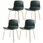 Contemporary Metal Dining Armless Chairs Plastic Dining Chairs for Restaurant Blackish Green 4 Piece Set Brass Gold Clearhalo ' kitchen&dining_furn' 'Dining Chairs' 'Dining Tables & Seating' 'dining_chair' 'furn' 'furn_dining_chair' 'Furniture' 'furniture_dining_chair' 'Kitchen & Dining Furniture' 'kitchen' 3966666