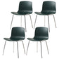 Contemporary Metal Dining Armless Chairs Plastic Dining Chairs for Restaurant Blackish Green 4 Piece Set Silver Clearhalo ' kitchen&dining_furn' 'Dining Chairs' 'Dining Tables & Seating' 'dining_chair' 'furn' 'furn_dining_chair' 'Furniture' 'furniture_dining_chair' 'Kitchen & Dining Furniture' 'kitchen' 3966669