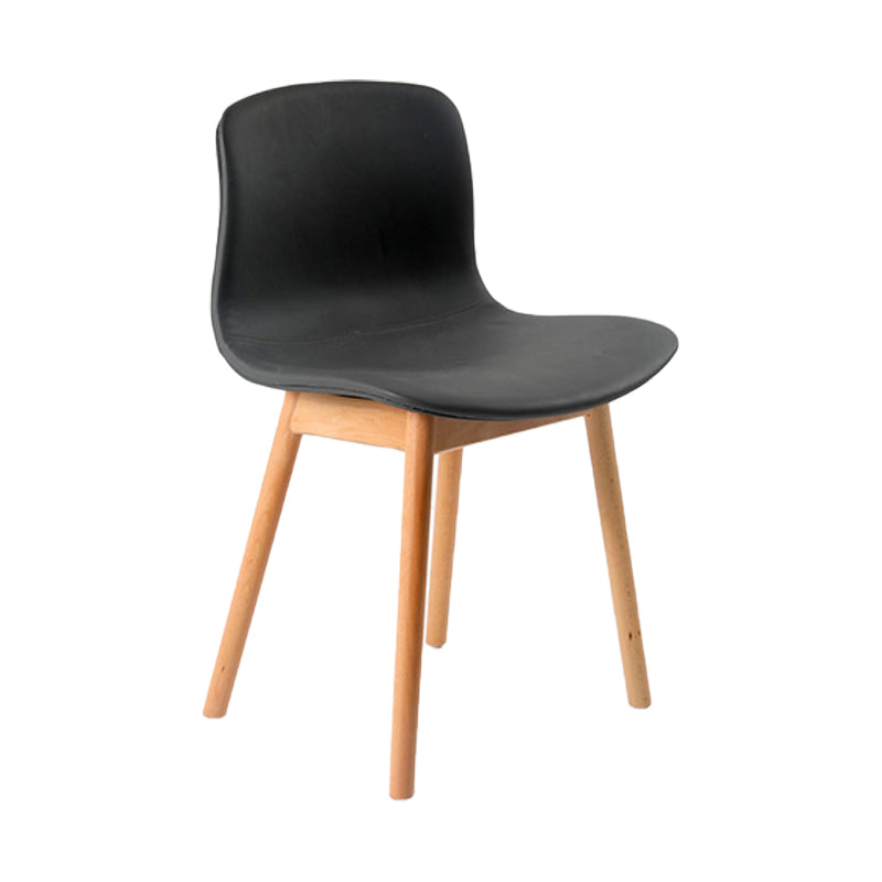 Contemporary Wood Dining Chairs Upholstered Armless Dining Chairs for Restaurant Dark Gray 1 Piece Clearhalo ' kitchen&dining_furn' 'Dining Chairs' 'Dining Tables & Seating' 'dining_chair' 'furn' 'furn_dining_chair' 'Furniture' 'furniture_dining_chair' 'Kitchen & Dining Furniture' 'kitchen' 3966678