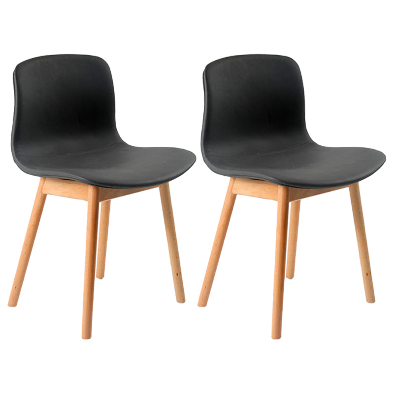 Contemporary Wood Dining Chairs Upholstered Armless Dining Chairs for Restaurant Dark Gray 2 Piece Set Clearhalo ' kitchen&dining_furn' 'Dining Chairs' 'Dining Tables & Seating' 'dining_chair' 'furn' 'furn_dining_chair' 'Furniture' 'furniture_dining_chair' 'Kitchen & Dining Furniture' 'kitchen' 3966679