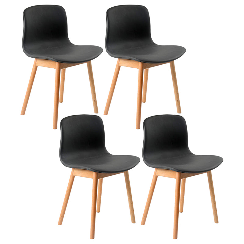 Contemporary Wood Dining Chairs Upholstered Armless Dining Chairs for Restaurant Dark Gray 4 Piece Set Clearhalo ' kitchen&dining_furn' 'Dining Chairs' 'Dining Tables & Seating' 'dining_chair' 'furn' 'furn_dining_chair' 'Furniture' 'furniture_dining_chair' 'Kitchen & Dining Furniture' 'kitchen' 3966681