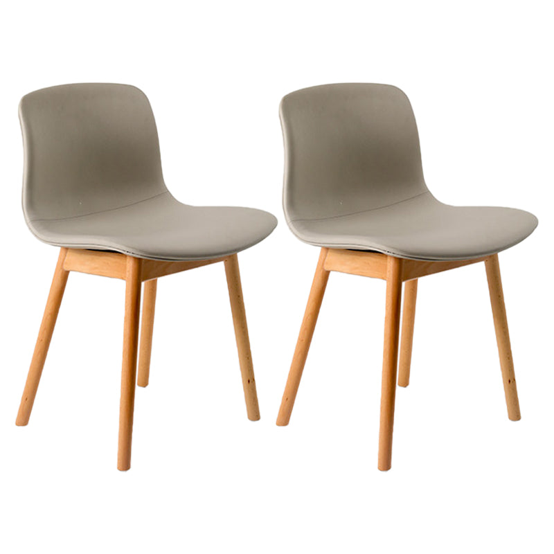 Contemporary Wood Dining Chairs Upholstered Armless Dining Chairs for Restaurant Light Gray 2 Piece Set Clearhalo ' kitchen&dining_furn' 'Dining Chairs' 'Dining Tables & Seating' 'dining_chair' 'furn' 'furn_dining_chair' 'Furniture' 'furniture_dining_chair' 'Kitchen & Dining Furniture' 'kitchen' 3966686