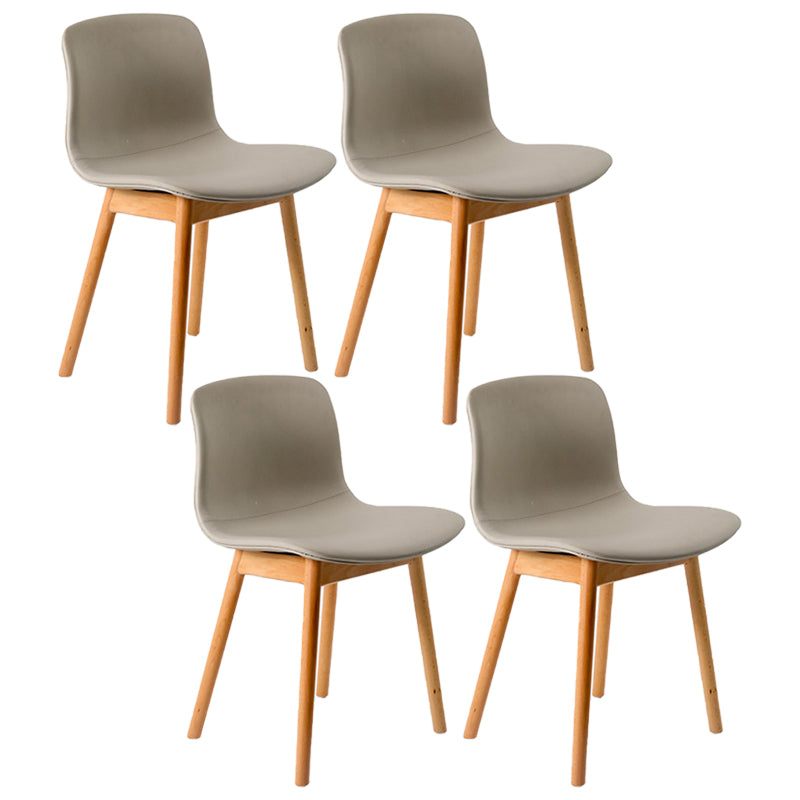 Contemporary Wood Dining Chairs Upholstered Armless Dining Chairs for Restaurant Light Gray 4 Piece Set Clearhalo ' kitchen&dining_furn' 'Dining Chairs' 'Dining Tables & Seating' 'dining_chair' 'furn' 'furn_dining_chair' 'Furniture' 'furniture_dining_chair' 'Kitchen & Dining Furniture' 'kitchen' 3966687