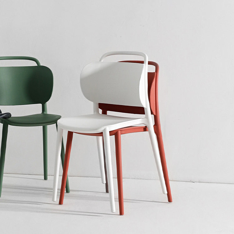 Contemporary Plastic Dining Room Chairs Open Back Dining Side Armless Chair (Set of 2) Clearhalo ' kitchen&dining_furn' 'Dining Chairs' 'Dining Tables & Seating' 'dining_chair' 'furn' 'furn_dining_chair' 'Furniture' 'furniture_dining_chair' 'Kitchen & Dining Furniture' 'kitchen' 3966695