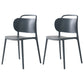Contemporary Plastic Dining Room Chairs Open Back Dining Side Armless Chair (Set of 2) Dark Gray Clearhalo ' kitchen&dining_furn' 'Dining Chairs' 'Dining Tables & Seating' 'dining_chair' 'furn' 'furn_dining_chair' 'Furniture' 'furniture_dining_chair' 'Kitchen & Dining Furniture' 'kitchen' 3966696