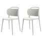 Contemporary Plastic Dining Room Chairs Open Back Dining Side Armless Chair (Set of 2) White Clearhalo ' kitchen&dining_furn' 'Dining Chairs' 'Dining Tables & Seating' 'dining_chair' 'furn' 'furn_dining_chair' 'Furniture' 'furniture_dining_chair' 'Kitchen & Dining Furniture' 'kitchen' 3966697