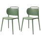Contemporary Plastic Dining Room Chairs Open Back Dining Side Armless Chair (Set of 2) Green Clearhalo ' kitchen&dining_furn' 'Dining Chairs' 'Dining Tables & Seating' 'dining_chair' 'furn' 'furn_dining_chair' 'Furniture' 'furniture_dining_chair' 'Kitchen & Dining Furniture' 'kitchen' 3966701