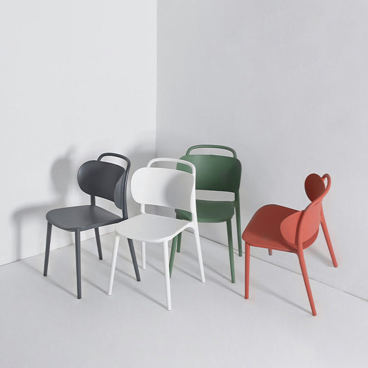 Contemporary Plastic Dining Room Chairs Open Back Dining Side Armless Chair (Set of 2) Clearhalo ' kitchen&dining_furn' 'Dining Chairs' 'Dining Tables & Seating' 'dining_chair' 'furn' 'furn_dining_chair' 'Furniture' 'furniture_dining_chair' 'Kitchen & Dining Furniture' 'kitchen' 3966708