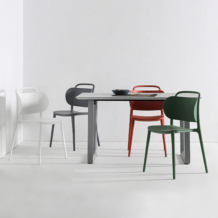 Contemporary Plastic Dining Room Chairs Open Back Dining Side Armless Chair (Set of 2) Clearhalo ' kitchen&dining_furn' 'Dining Chairs' 'Dining Tables & Seating' 'dining_chair' 'furn' 'furn_dining_chair' 'Furniture' 'furniture_dining_chair' 'Kitchen & Dining Furniture' 'kitchen' 3966709